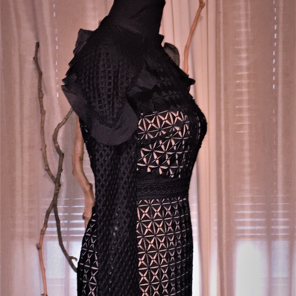 Self-Portrait Nude Lining Geometric Mini Dress - Picture 7 of 8